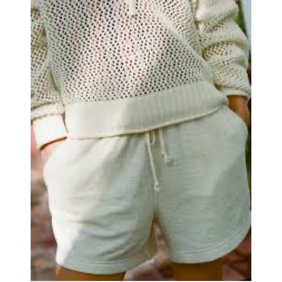 Aerie Ribbed Lounge Shorts Cream Color Women's Size S New - Picture 1 of 9